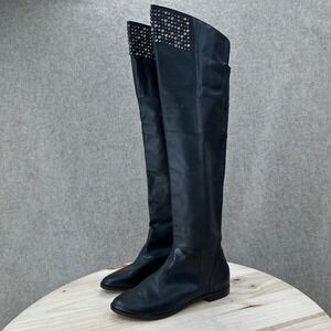 Anthropoligie Candela Riding Boots 6 M Leather Studded Over The Knee OTK Studded